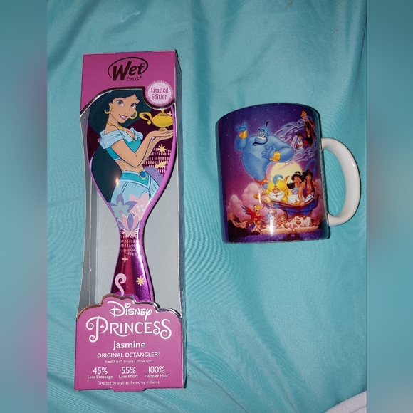 Other Disneys Jasmine Wet Brush And Disneys Aladdin Coffee Mug Poshmark